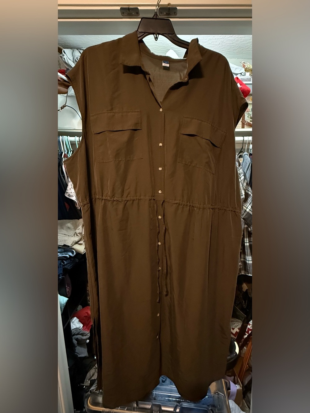 Old Navy Brown Button-Front Maxi Dress